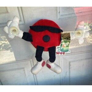 Vintage 7UP Cool Spot Plush Suction Cup Window Cling Commonwealth 1988 With Tag